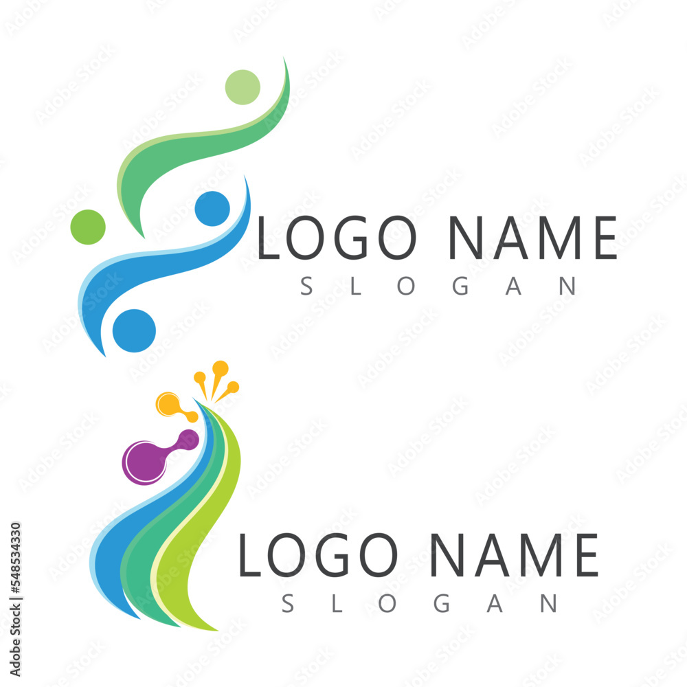 Obraz premium Molecule logo illustration vector template