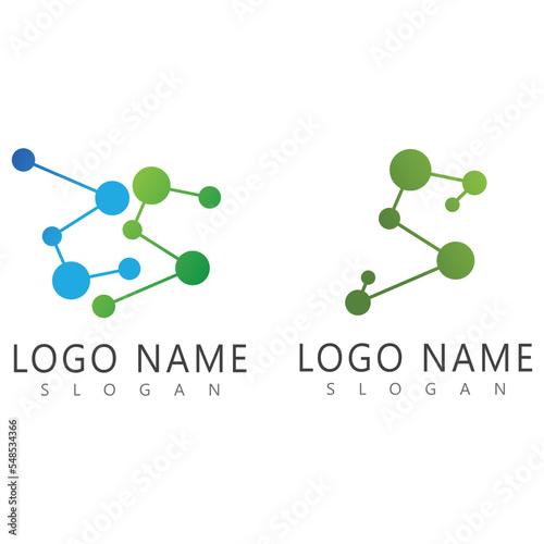 Molecule logo illustration vector template