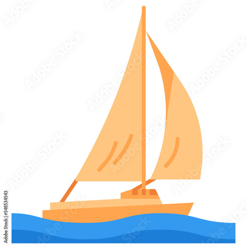 sailboat flat icon