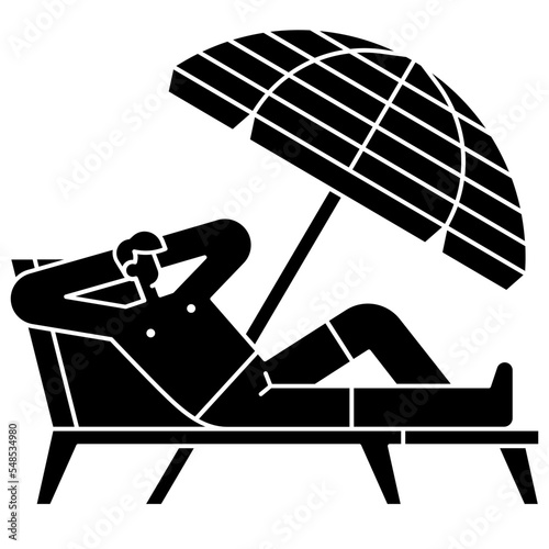 beach umbrella glyph icon