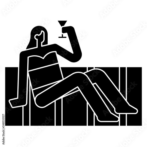 sunbathing glyph icon