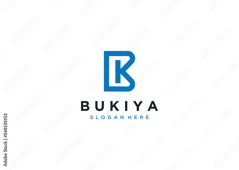 Letter B and K initial BK KB logo design Letter B and K initial BK KB logo design