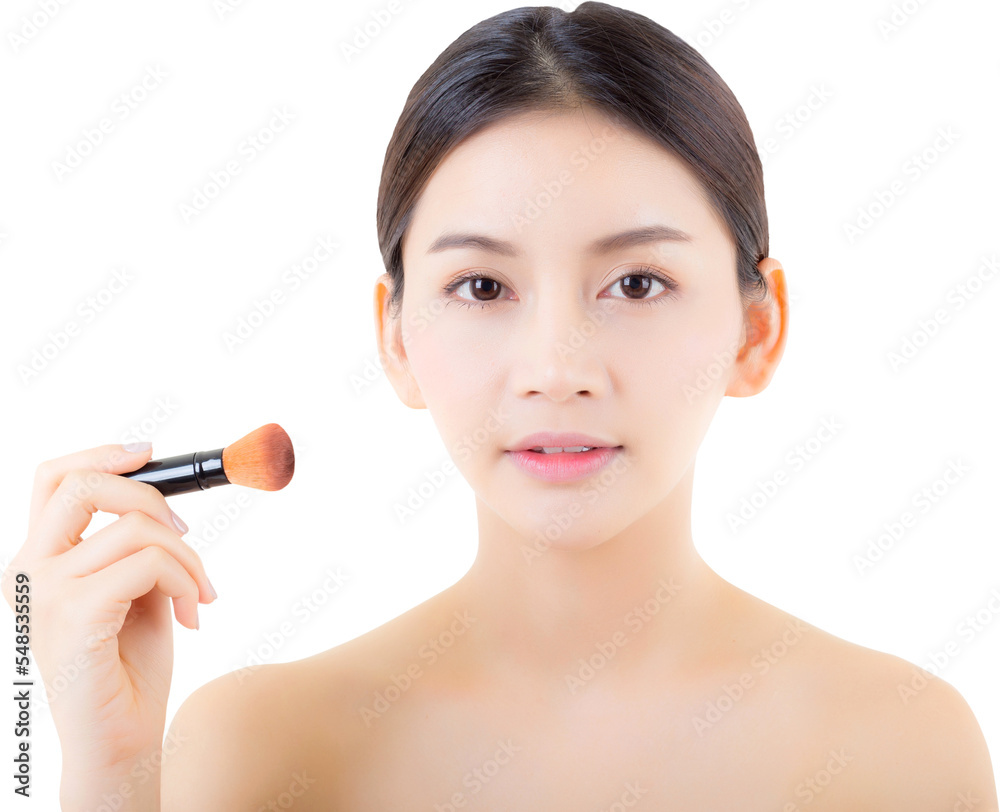 Beauty asian woman applying cosmetic transparent file. Beauty asian woman applying cosmetic transparent file.