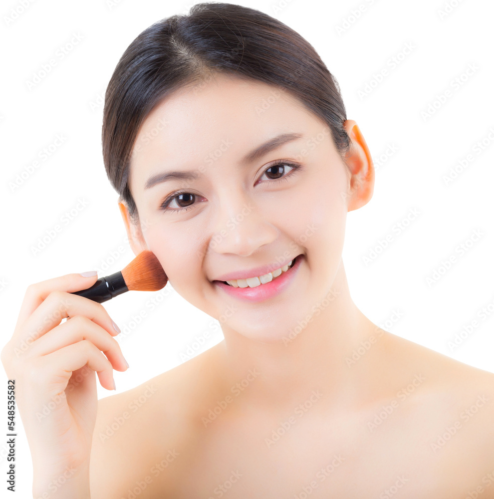 Beauty asian woman applying cosmetic transparent file. Beauty asian woman applying cosmetic transparent file.