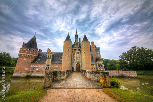 Entrance of Chateau du Moulin in Lassay-sur-Croisne, Loire Valley, France