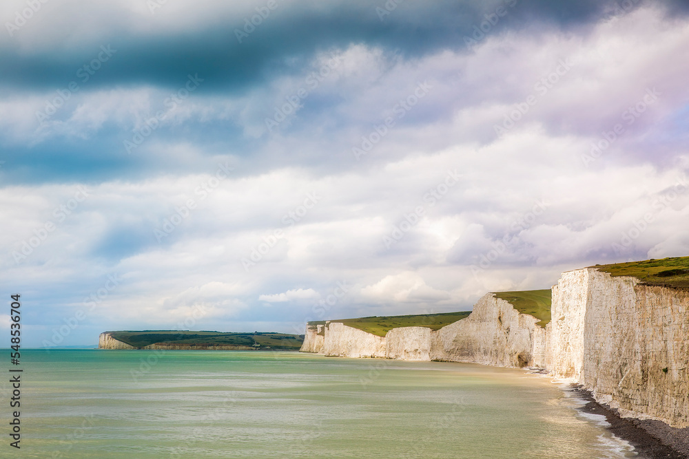 The Coastal Cliffs Looking West from Birling Gap, South Downs National Park, England