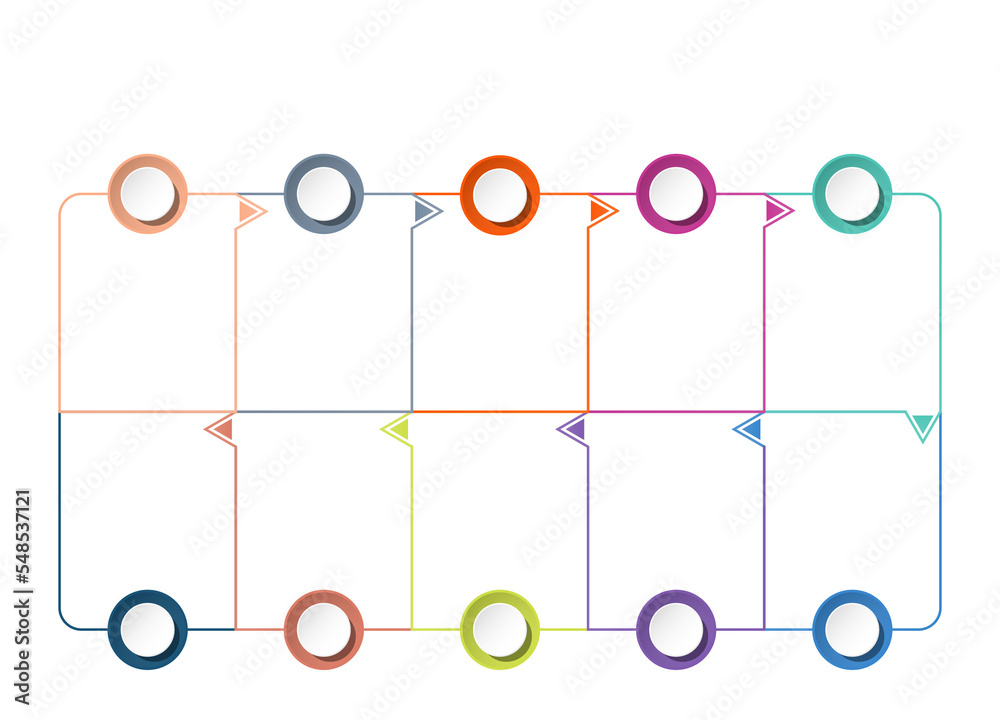 Naklejka premium Basic square infographic with 10 steps, process or options.