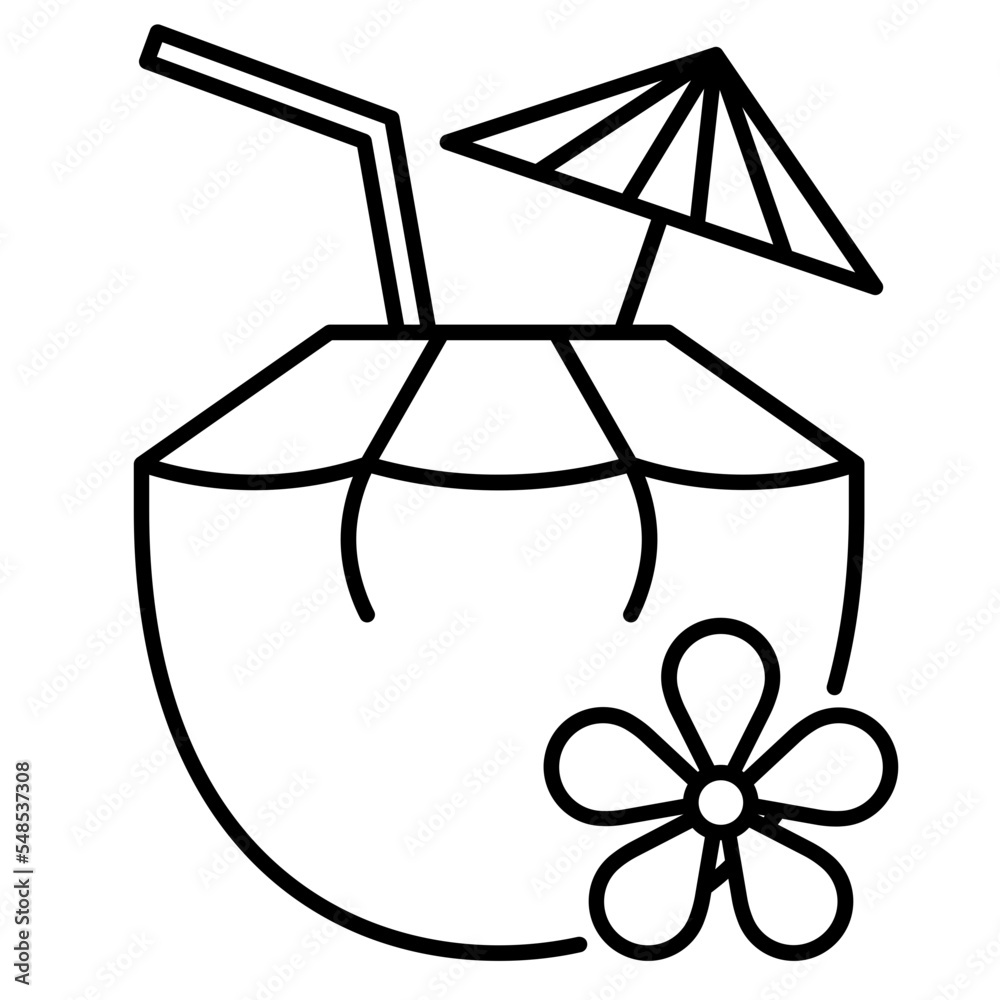 coconut line icon coconut line icon