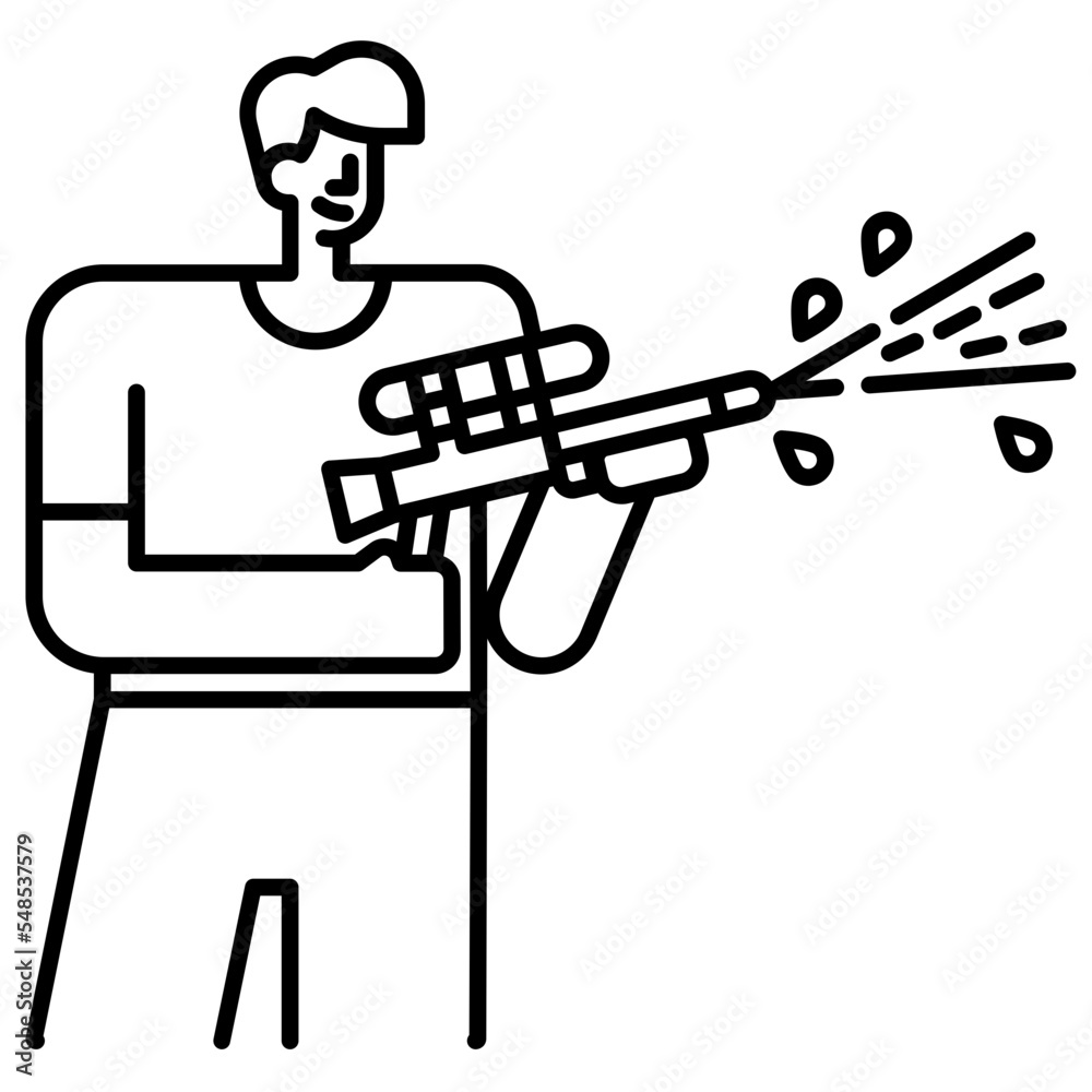 water gun line icon water gun line icon