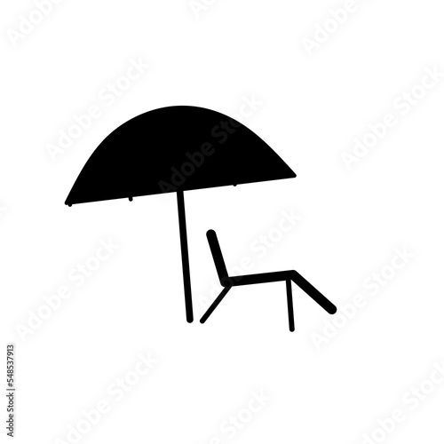 Chair and beach umbrella vector