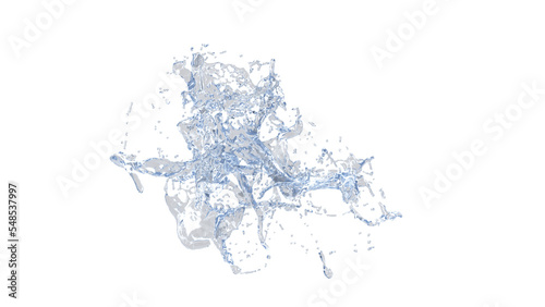 3d realistic water splashing, aqua, clear liquid splash. PNG alpha channel.