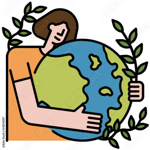 earth day line icon