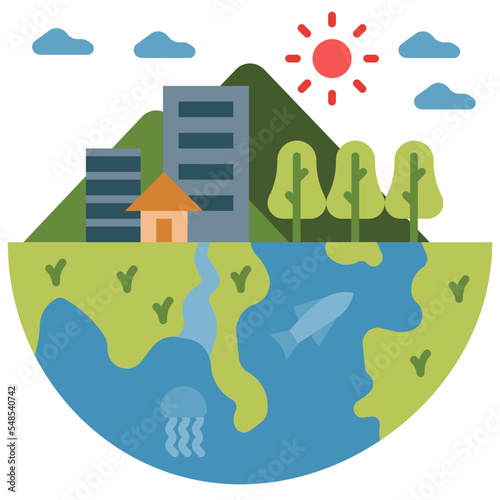 biodiversity flat icon
