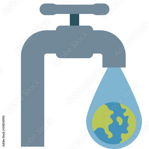 save water flat icon