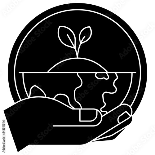 save the planet glyph icon