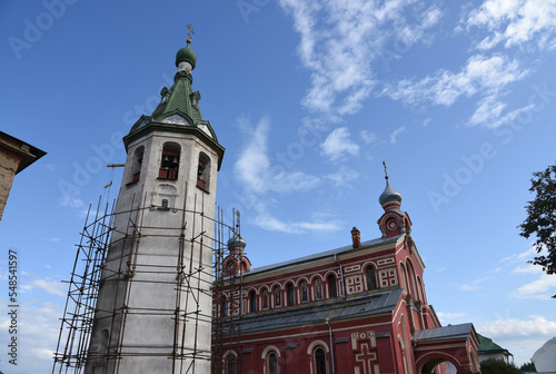 Old church in the Russian city of Volkhov. Restoration is underway now.