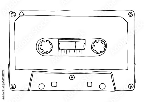 magnetic tape cassette hand drawn illustration transparent PNG