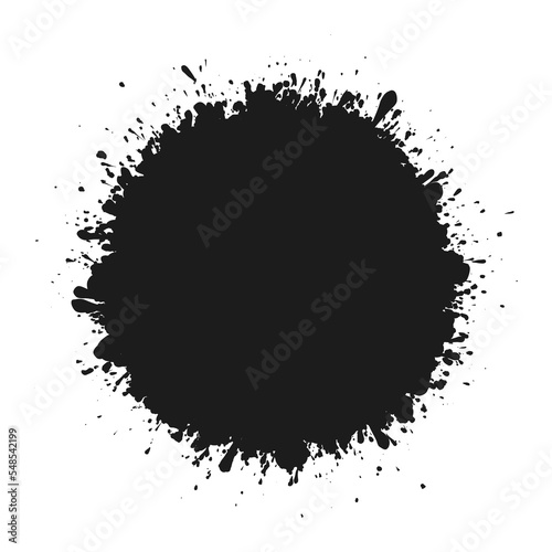 Circle Shaped Ink Splatter Silhouette Icon