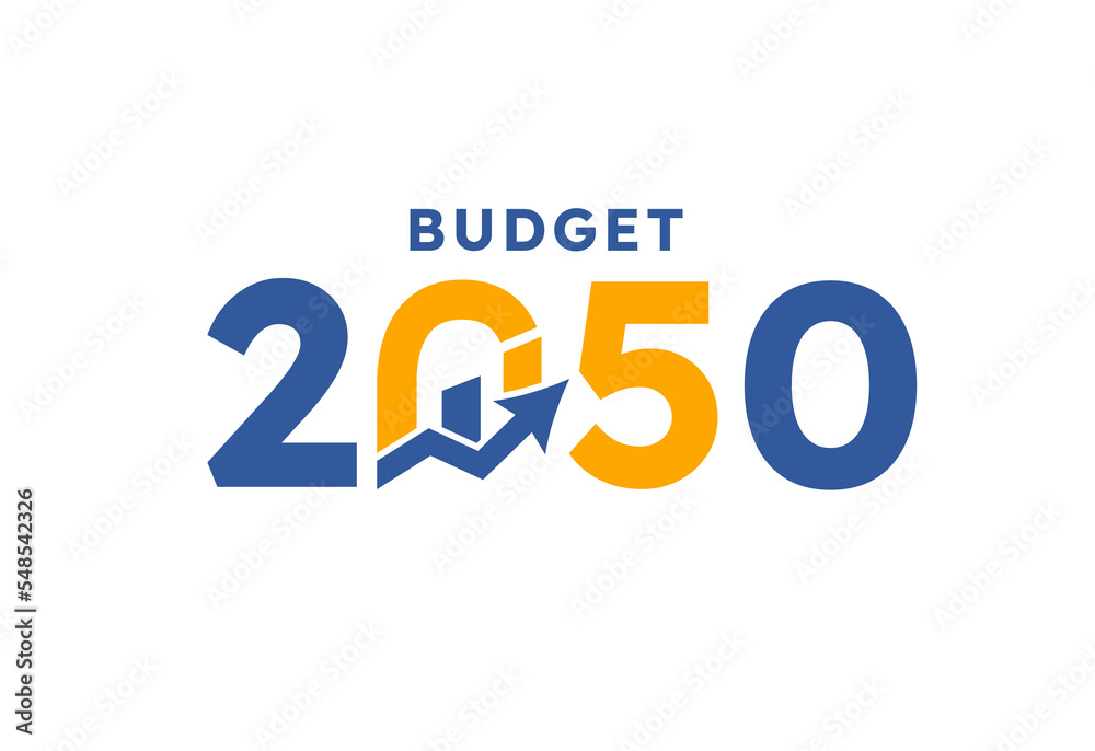 Budget 2050 logo design, 2050 budget banner design templates vector Budget 2050 logo design, 2050 budget banner design templates vector