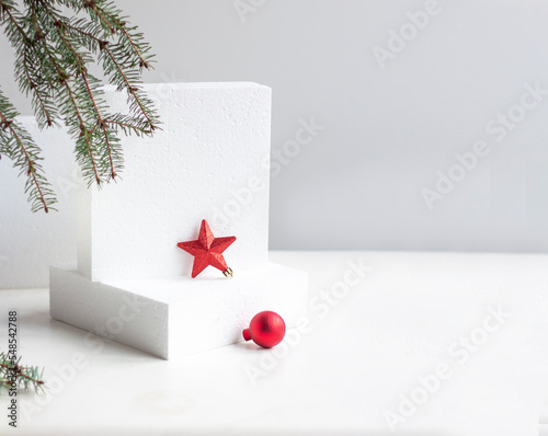 Christmas background. Festive Christmas background. New Year and still life. Banner. copy space photo