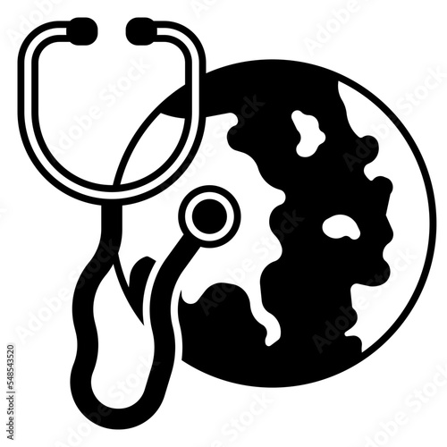 save the earth solid icon