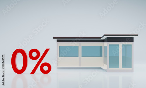 3D house home model modern style on white background. The concept for real estate or sell, buy, financial and business, 3D rendering illustration design.