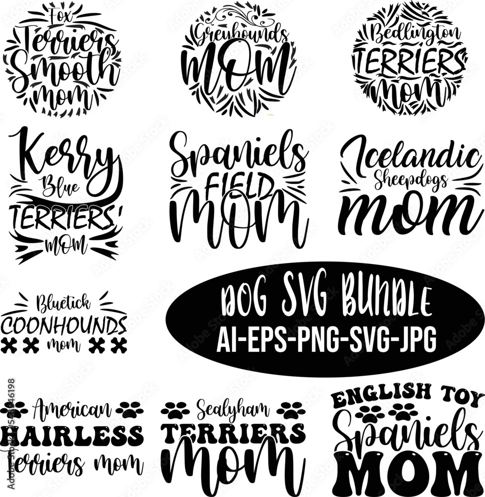 Fototapeta premium Dog mom SVG Sublimation bundle