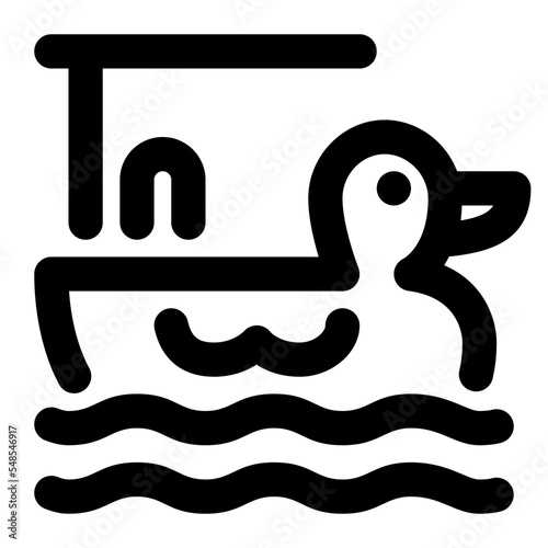 Duck Boat Line Icon Vector