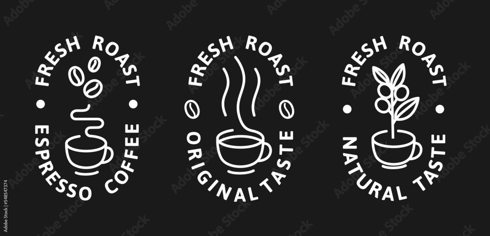Coffee stamp with text and coffee branch