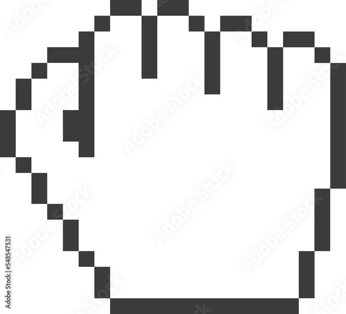 Fist icon. Fight sign in pixel style. Uprising hand gesture