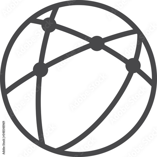 Global communication icon. Planet connections. Worldwide symbol