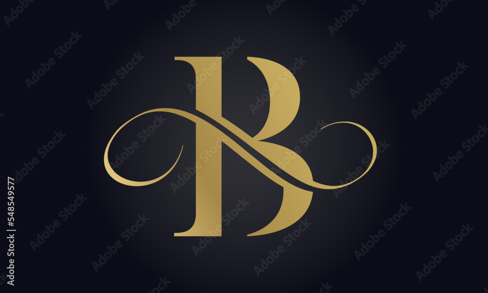Luxury Letter B Logo Template In Gold Color. Initial Luxury B Letter Logo Design. Beautiful Logotype Design For Luxury Company Branding.