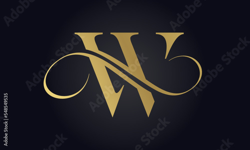 Luxury Letter W Logo Template In Gold Color. Initial Luxury W Letter Logo Design. Beautiful Logotype Design For Luxury Company Branding.