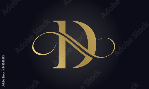 Luxury Letter D Logo Template In Gold Color. Initial Luxury D Letter Logo Design. Beautiful Logotype Design For Luxury Company Branding.