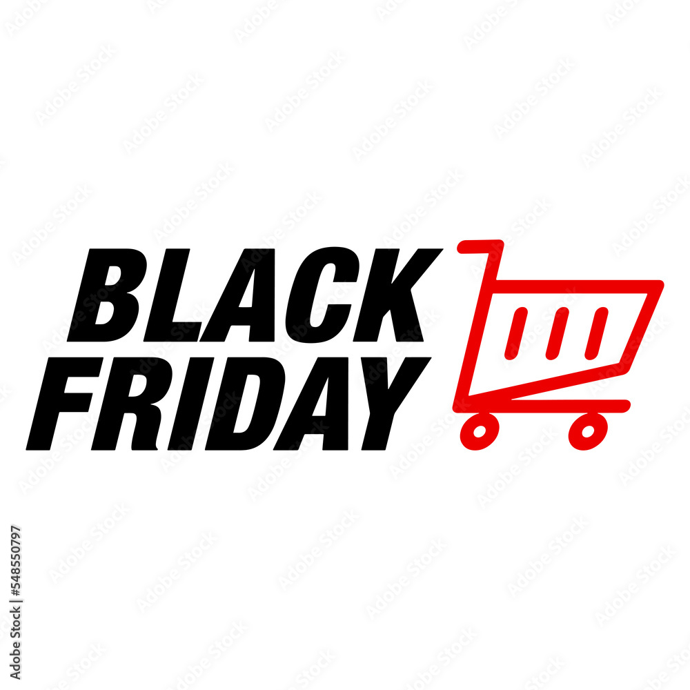 Black Friday label with trolley icon for e commerce and retail design promotion Black Friday label with trolley icon for e commerce and retail design promotion