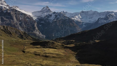Mountain, and valley seen from mount eiger in Grindelawadl