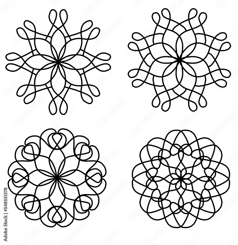 decorative mandala flower pattern stars editable outline vector SVG line art decorative mandala flower pattern stars editable outline vector SVG line art