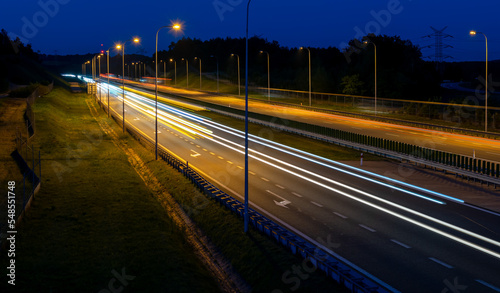 lights of cars with night. long exposure