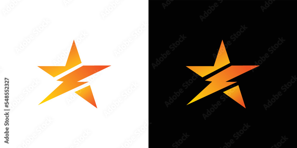 Modern and unique electric star logo design Modern and unique electric star logo design