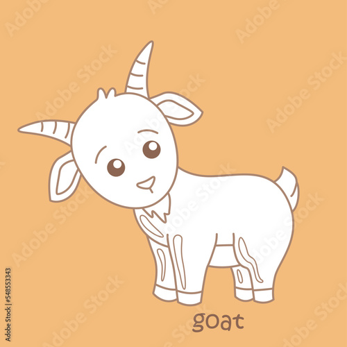 Alphabet G For Goat Digital Stamp