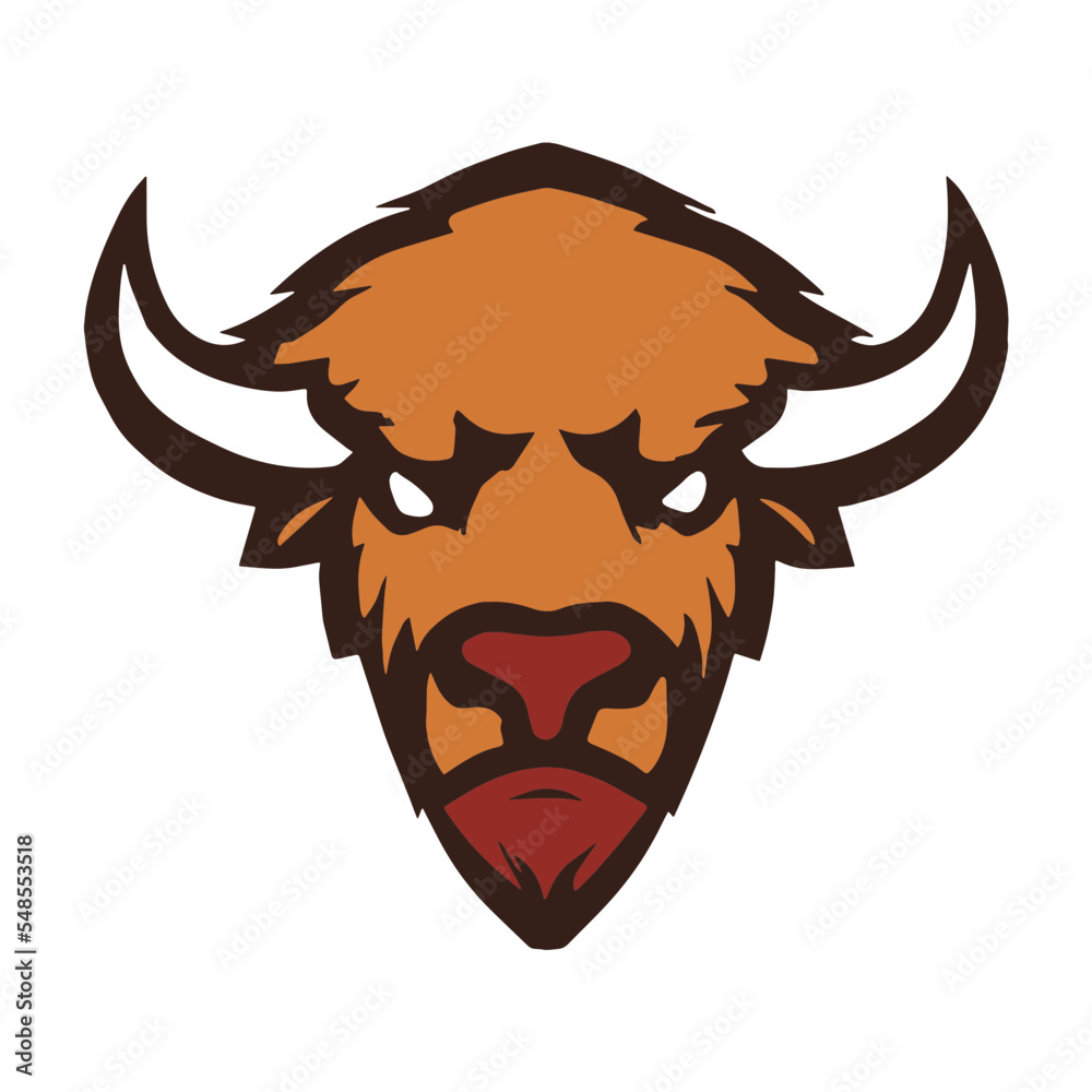 Fototapeta premium Bison Mascot Vector