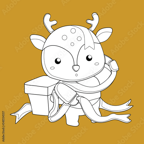 Christmas Animal Deer Digital Stamp