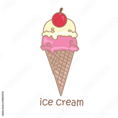 Alphabet I For Ice Cream Vocabulary Illustration Vector Clipart