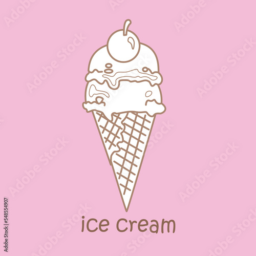 Alphabet I For ice Cream Vocabulary Digital Stamp