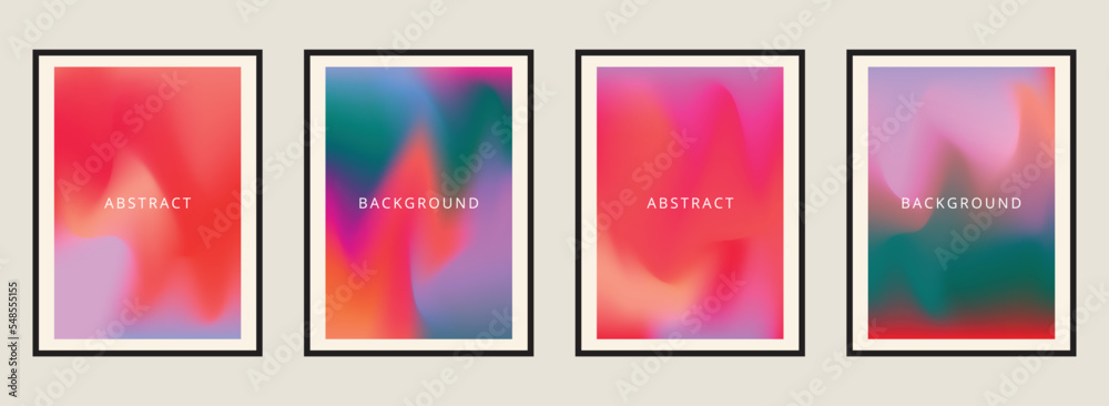 Abstract vibrant gradient background vector. Futuristic style cover template with shapes, colorful and liquid color. Modern wallpaper design perfect for social media, idol poster, photo frame.