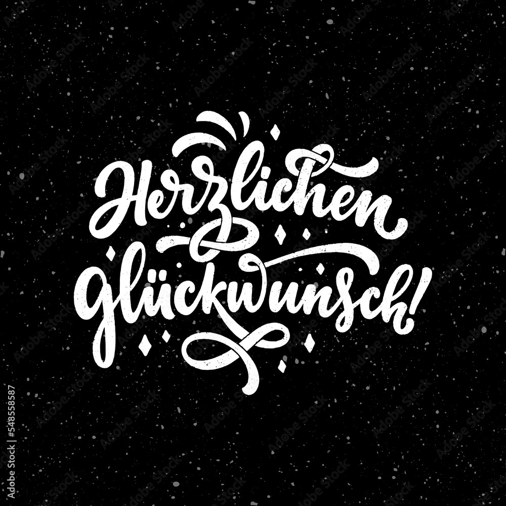 Hand drawn Happy Birthday lettering quote in German - Congratulations. Inspiration slogan for greeting card, print and poster design. Cool for t-shirt and mug printing. Hand drawn Happy Birthday lettering quote in German - Congratulations. Inspiration slogan for greeting card, print and poster design. Cool for t-shirt and mug printing.