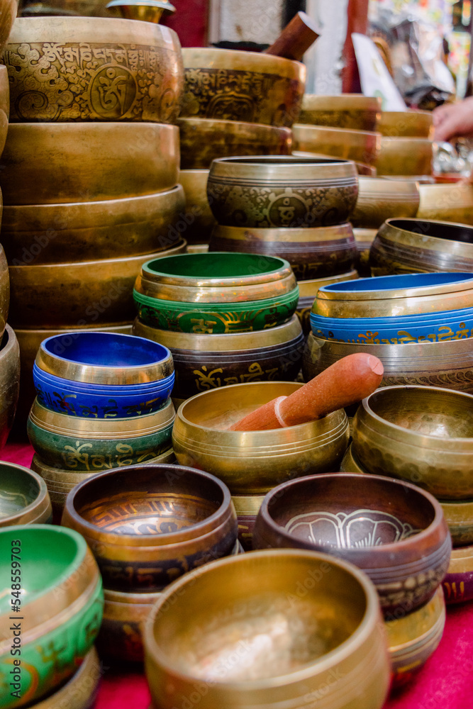 objects and souvenirs for travelers and tourists for sale in the central streets of the city of Nepal objects and souvenirs for travelers and tourists for sale in the central streets of the city of Nepal