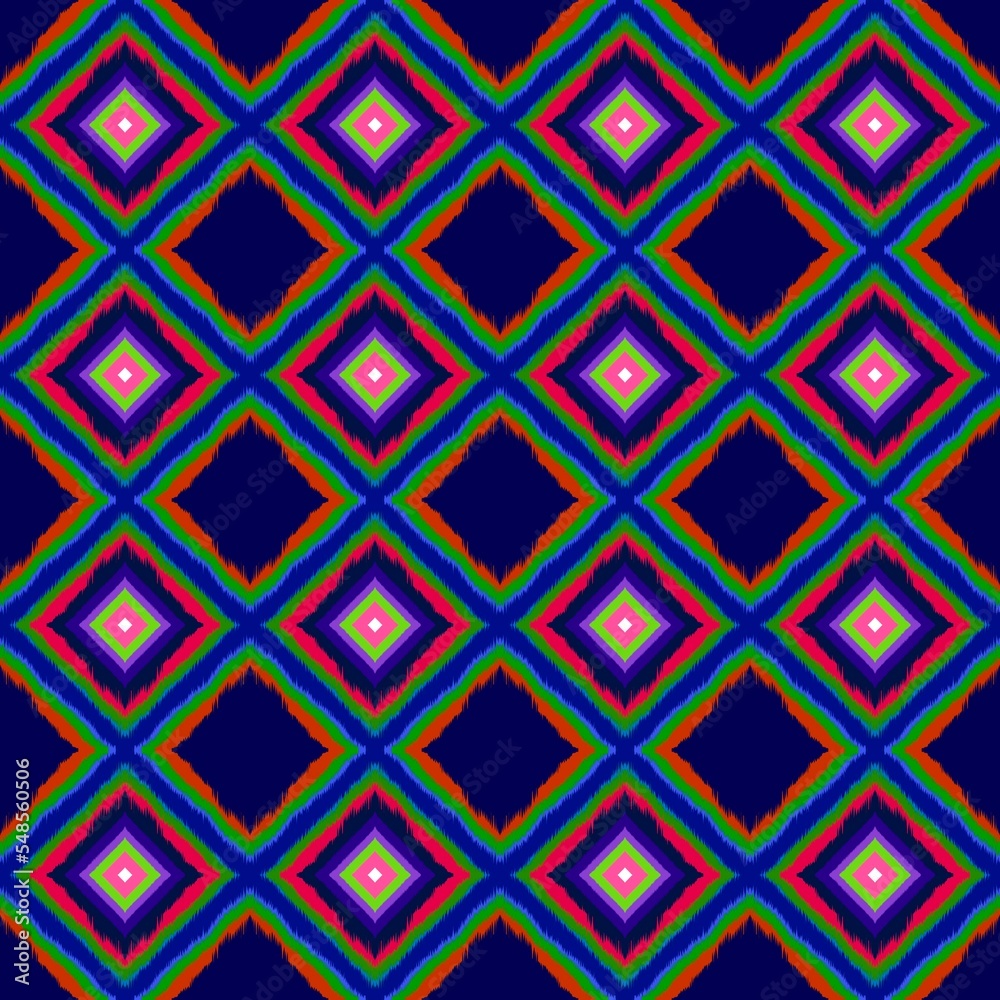 Seamless geometric folklore ornament, Tribal ethnic texture. Seamless striped pattern in Aztec style, Figure tribal embroidery, Scandinavian, Ikat pattern