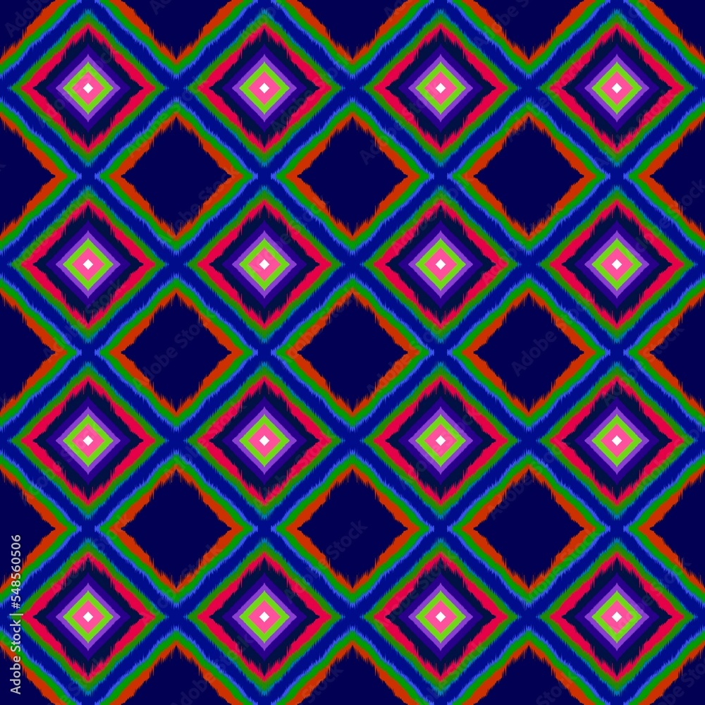 Seamless geometric folklore ornament, Tribal ethnic texture. Seamless striped pattern in Aztec style, Figure tribal embroidery, Scandinavian, Ikat pattern