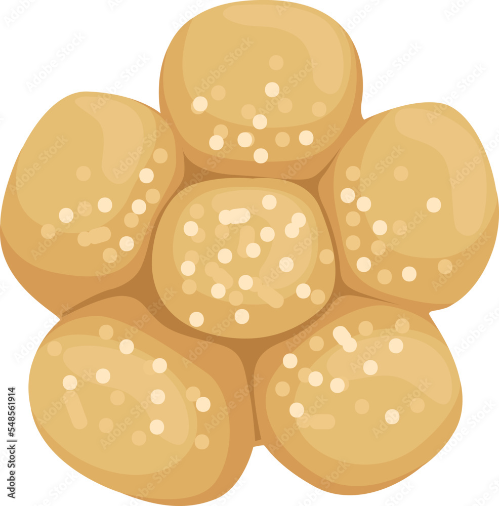 Homemade wheat bread icon. Cartoon sweet bakery